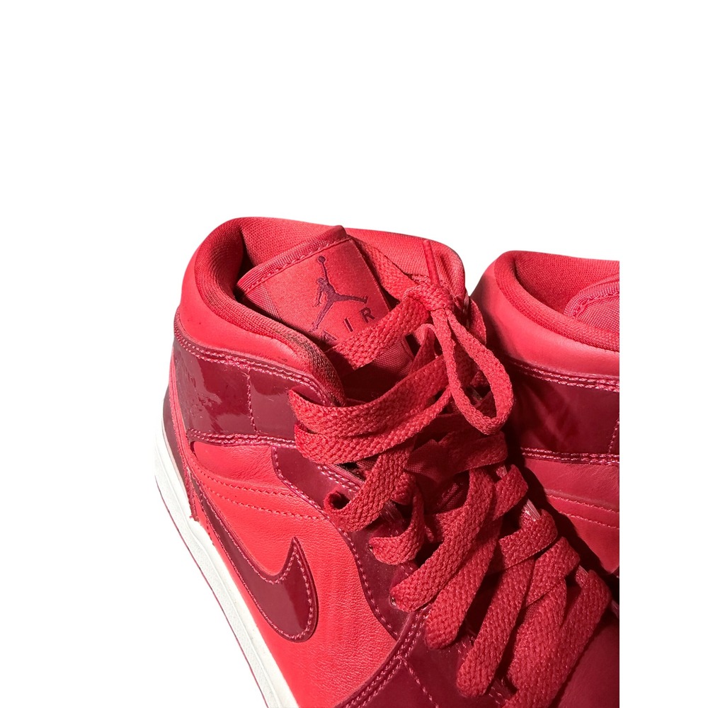 Nike Air Jordan 1 Mid Women Size 8.5 Pomegranate Red Metallic - Picture 2 of 9